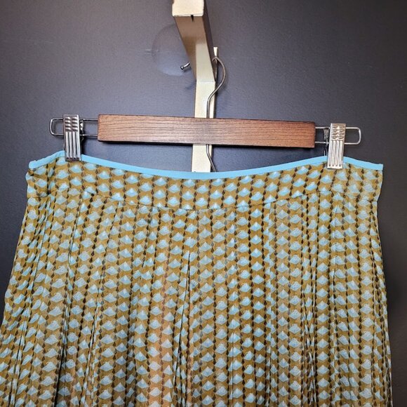 NWT FENDI Gonna Fan Karligraphy Pleated Skirt Sz 44 US 8 100% Silk - Picture 5 of 14